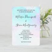 Moderne Abstracte blauwe en Paarse Waterverf Kaart (Staand voorkant)