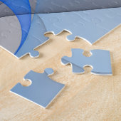 Moderne Abstracte Blauwe Grijze Fractale Kunst Gra Legpuzzel (Zijkant)