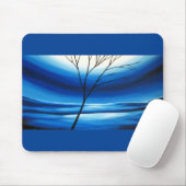 Moderne Abstracte blauwe hemelboom Elegant Sjabloo Muismat (Met muis)
