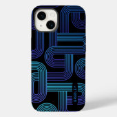 Moderne Abstracte blauwe Paarse geometrische aange Case-Mate iPhone Case (Achterkant)