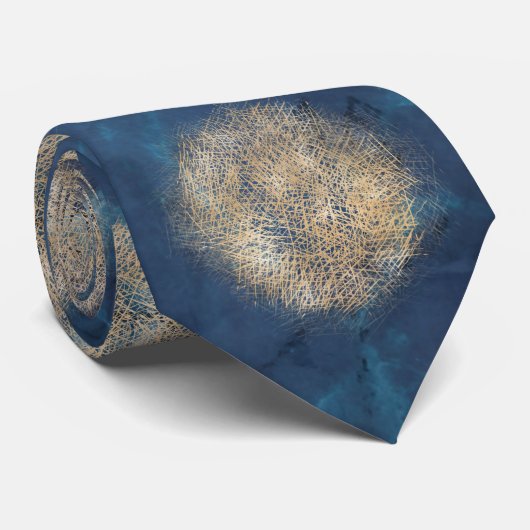 Moderne Abstracte blauwe Stropdas (Opgerold)