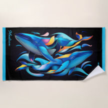 Moderne Abstracte blauwe vinvissen