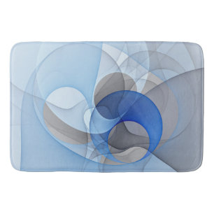 Moderne Abstracte Blauwgrijze Fractale Kunst Grafi Badmat