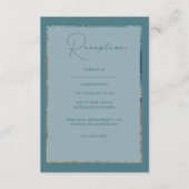 Moderne Abstracte, Blauwgroen en Gold Receptie-beh Informatiekaartje (Voorkant)
