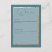 Moderne Abstracte Blauwgroen en goudbruiloft voor Informatiekaartje (Voorkant)