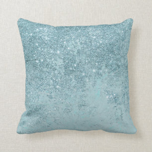 Moderne abstracte blauwgroen glitter blush tones m kussen