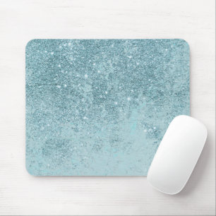 Moderne abstracte blauwgroen glitter blush tones m muismat