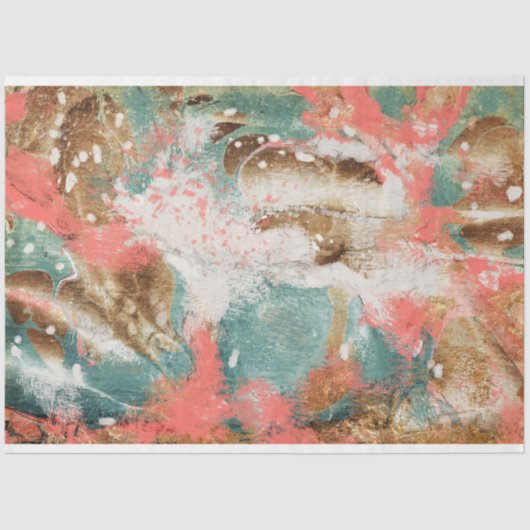 Moderne Abstracte, Blauwgroen roze gouden ontkoppe Tissuepapier (Voorkant)