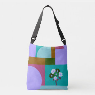 Moderne Abstracte Bloem Kleur Blok Tote Tas