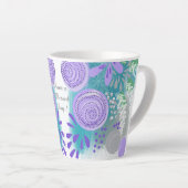 Moderne Abstracte Bloem Latte Mok (Rechterhoek)
