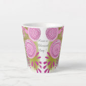 Moderne Abstracte Bloem Latte Mok (Voorkant)