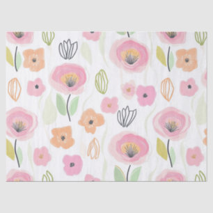 Moderne Abstracte Bloem Lijn Patroon (2) Tissuepapier