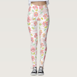 Moderne Abstracte Bloem Lijn Patroon (3) Leggings