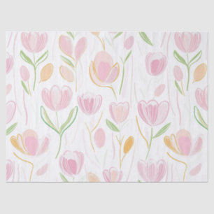Moderne Abstracte Bloem Lijn Patroon (5) Tissuepapier