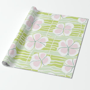 Moderne Abstracte Bloem Lijn Patroon (9) Cadeaupapier