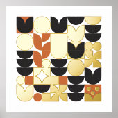 Moderne Abstracte bloem uit de midden-eeuw Folie Afdrukken (Voorkant)