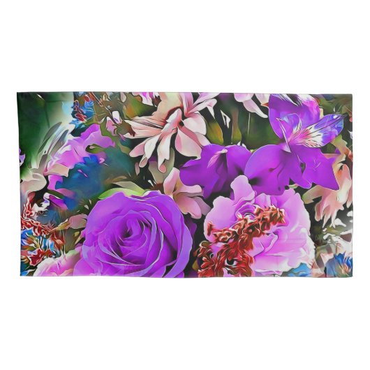 Moderne Abstracte bloemen bloemen Kussensloop (Achterkant-Rechts)