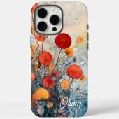 Moderne Abstracte bloemen gepersonaliseerde naam Case-Mate iPhone Case (Achterkant)