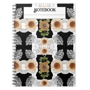 Moderne abstracte bloemen notitieboek
