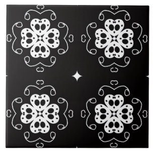 moderne abstracte bloemen tegel tegeltje