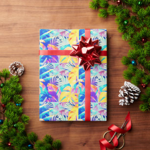 Moderne Abstracte Bloemige Pastel Kleur Cadeaupapier