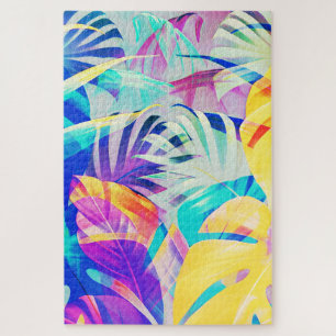 Moderne Abstracte Bloemige Pastel Kleur Legpuzzel
