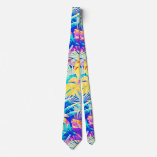 Moderne Abstracte Bloemige Pastel Kleur Stropdas