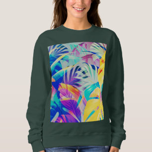 Moderne Abstracte Bloemige Pastel Kleur Trui