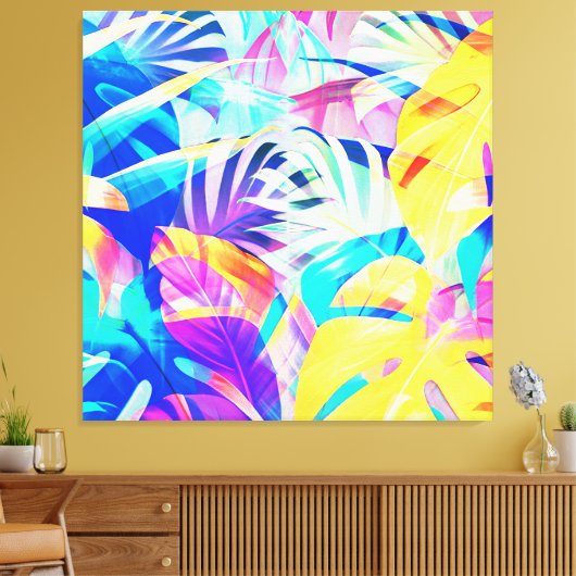 Moderne Abstracte bloempastel kleur Canvas Afdruk (Insitu (Woonkamer))