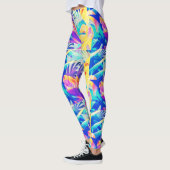 Moderne Abstracte bloempastel kleur Leggings (Links)