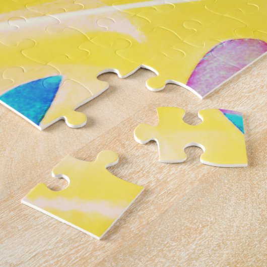 Moderne Abstracte bloempastel kleur Legpuzzel (Zijkant)