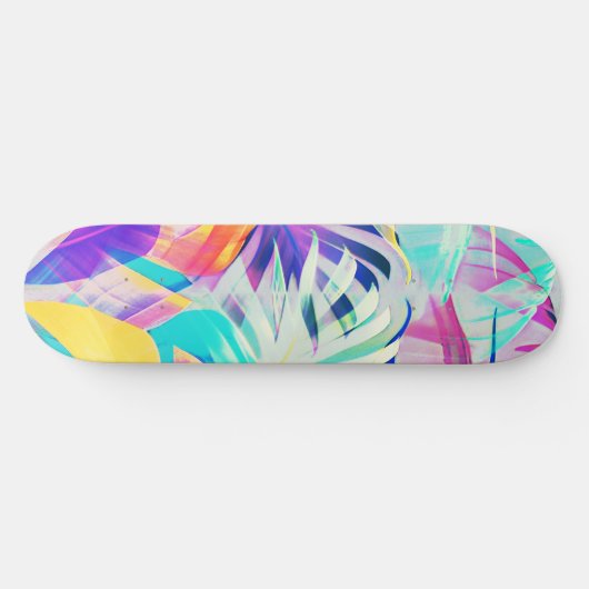 Moderne Abstracte bloempastel kleur Skateboard (Horizontaal)