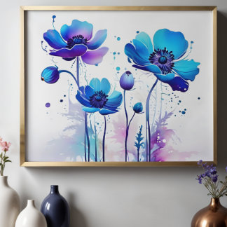 Moderne Abstracte Bloemschilderkunst, Hedendaagse  Poster