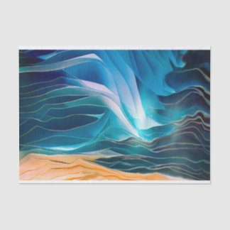 Moderne Abstracte Blue Beach Wave Tissuepapier