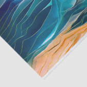 Moderne Abstracte Blue Beach Wave Tissuepapier (Detail)