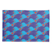 Moderne abstracte BLUE en rode regenboogdruppels Kussensloop (Achterkant)