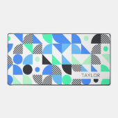 Moderne Abstracte Blue Mint geometrisch Bureaumat (Voorkant)