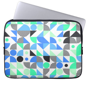 Moderne Abstracte Blue Mint geometrisch Laptop Sleeve