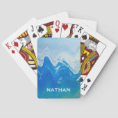 Moderne Abstracte Blue Ocean Art gepersonaliseerd Pokerkaarten (Achterkant)