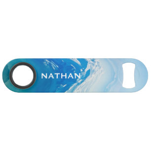Moderne Abstracte Blue Ocean Art gepersonaliseerd Speed Flessenopener