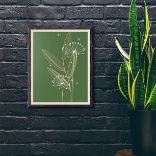 Moderne Abstracte Boho Bloemige Planten Kunst Deco Poster