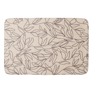 Moderne abstracte boho line art vertrekt patroon badmat