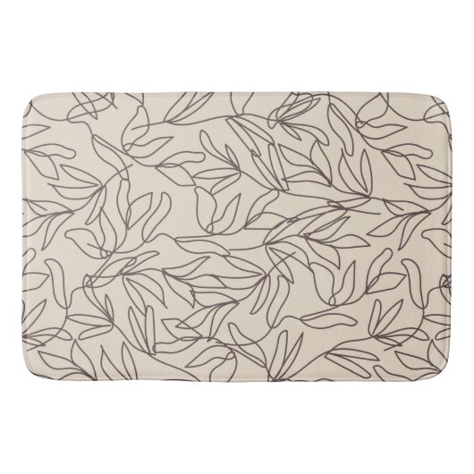 Moderne abstracte boho line art vertrekt patroon badmat (Voorkant)