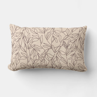 Moderne abstracte boho line art vertrekt patroon kussen