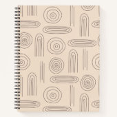 Moderne abstracte boho regenboog, donkerbruin notitieboek (Voorkant)