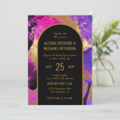 Moderne abstracte boog PHOTO bruiloft Kaart (Staand voorkant)