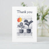 Moderne Abstracte Botanische Dank u kaart (Staand voorkant)