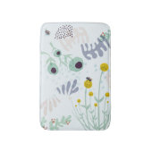 Moderne Abstracte Botanische Gele Billy Button Badmat (Voorkant Verticaal)
