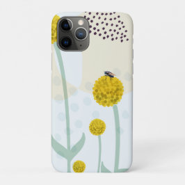 Moderne Abstracte Botanische Gele Billy Button iPhone 11 Pro Hoesje