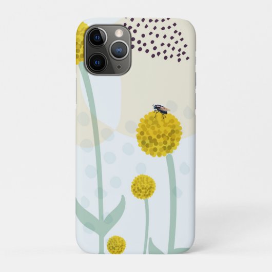 Moderne Abstracte Botanische Gele Billy Button Case-Mate iPhone Case (Achterkant)
